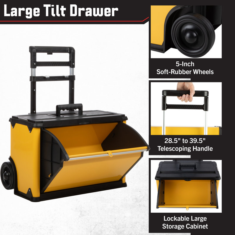 Stalwart Rolling Tool Box with Wheels, Yellow & Reviews | Wayfair